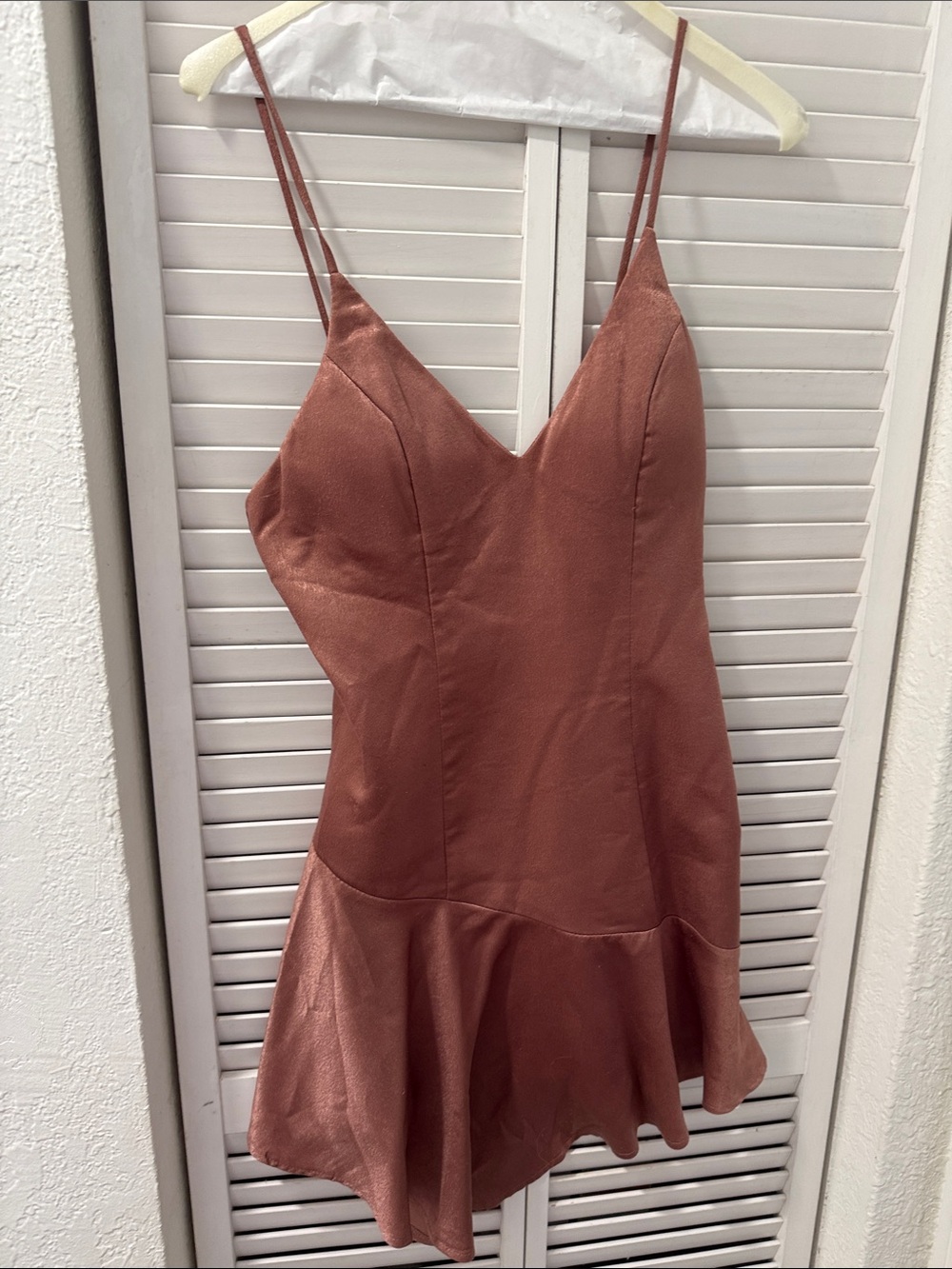 Angel Biba Rust Copper Satin Slip Dress